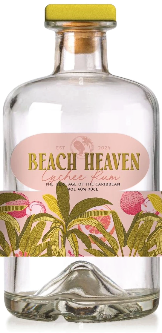 Beach Heaven Lychee Bliss rum, 70 cl bottle